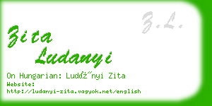 zita ludanyi business card